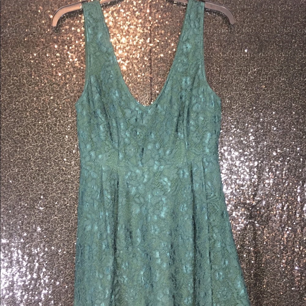 Green lace dress